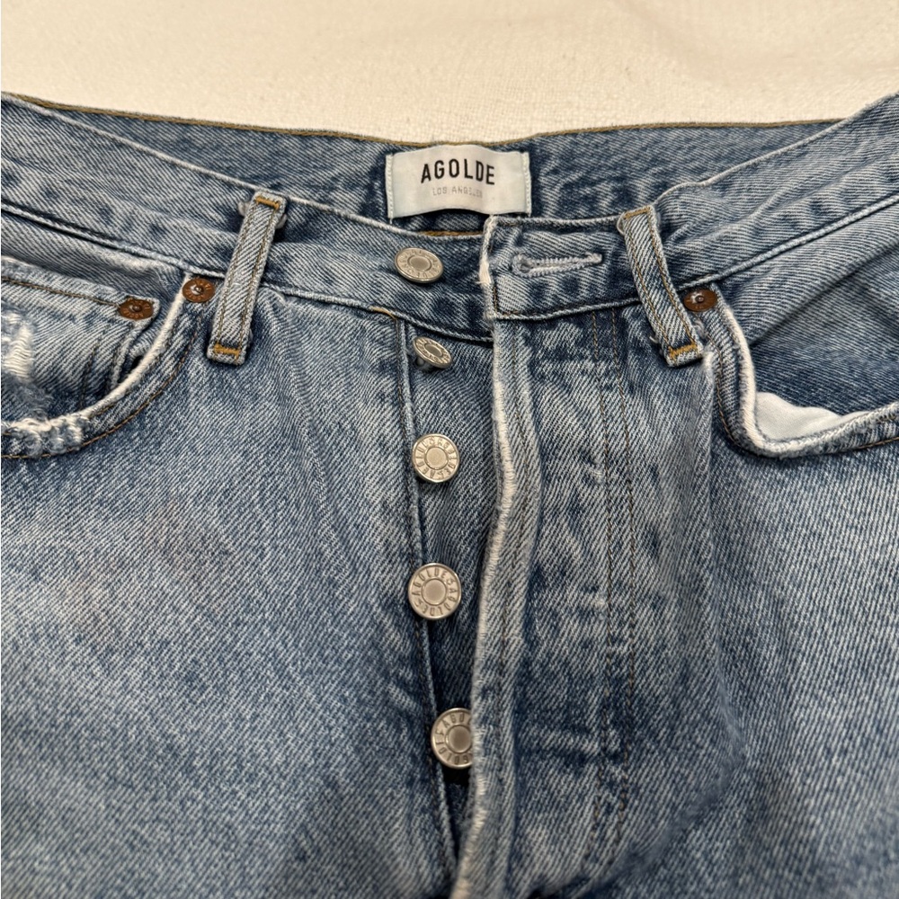 AGOLDE Straight Leg Ripped Jeans | Size 23